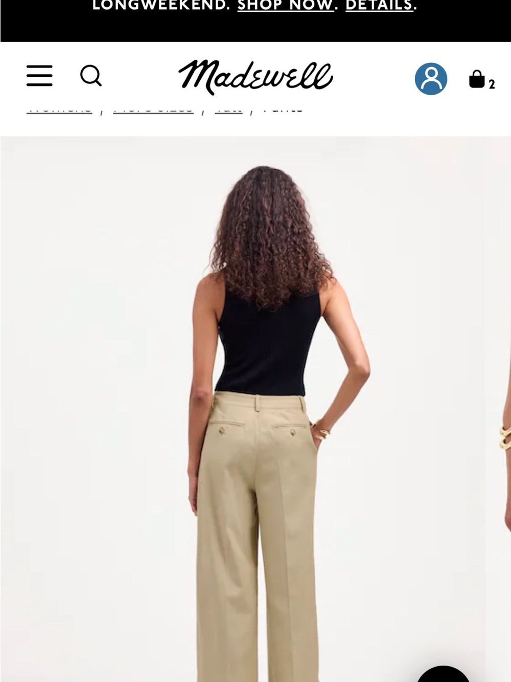 Madewell Tall Harlow Wide-Leg Pant in Drapey Twill - Picture 3 of 5